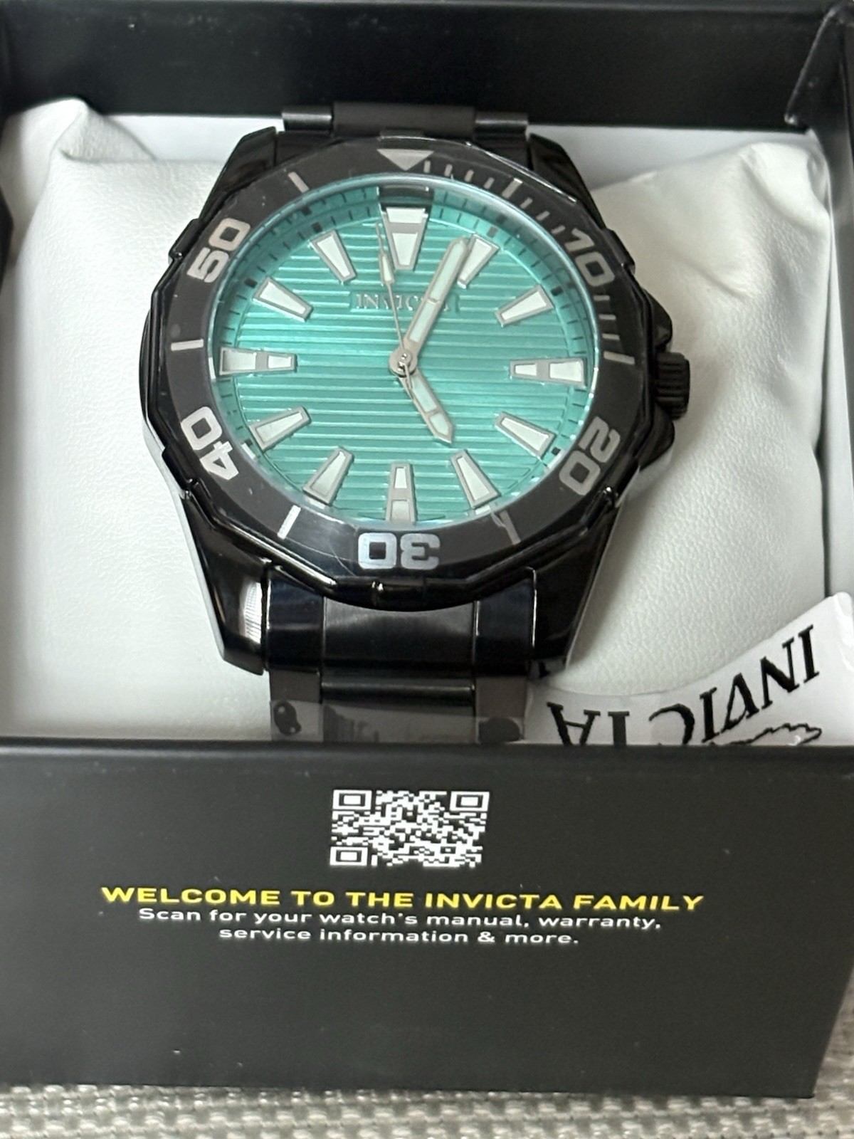 Invicta Diver Meridian Men’s Watch 46mm Black Light Blue Dial New In Box 79017