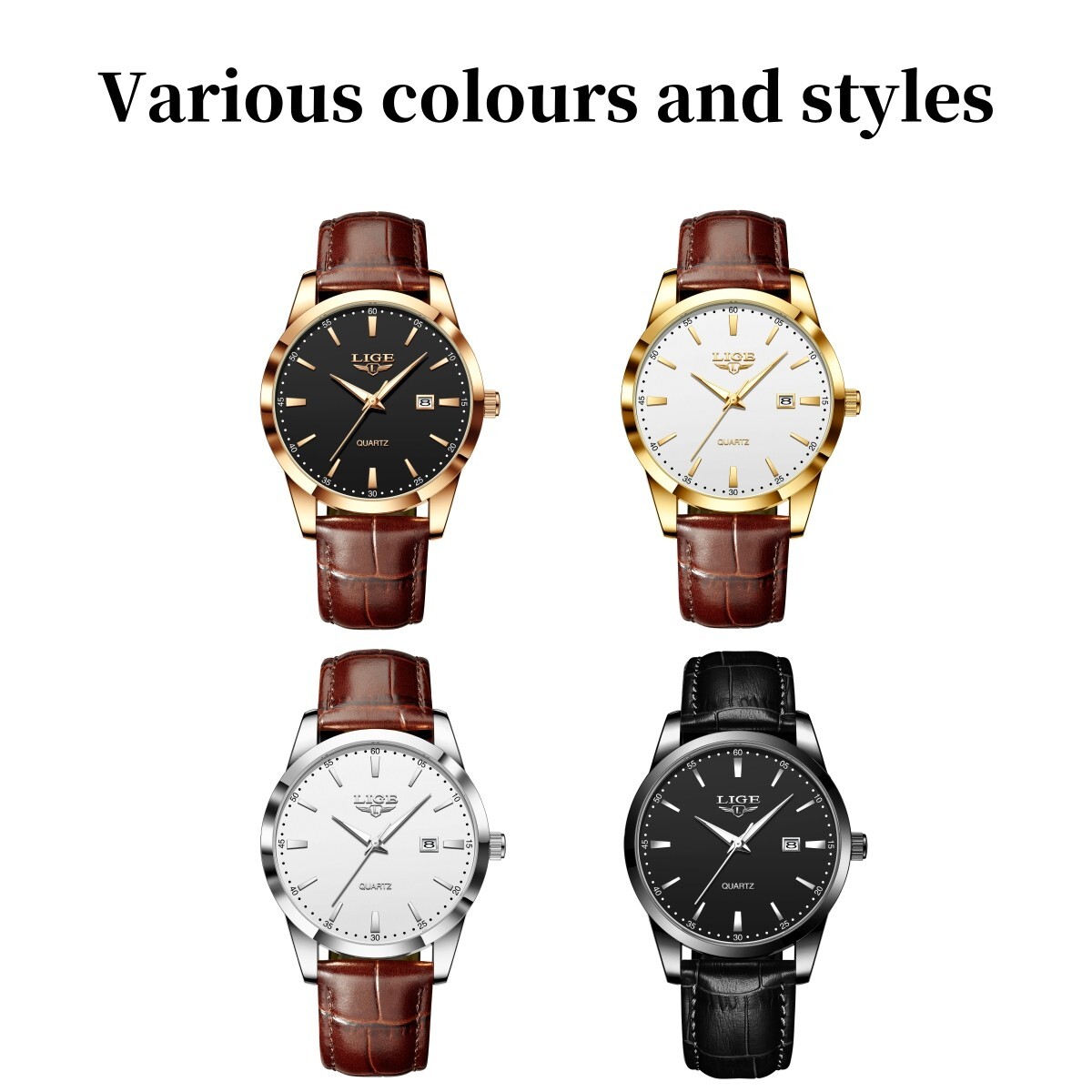 Luxury Men’s Watch Waterproof Quartz Date Luminous Business Leather Wristwatch