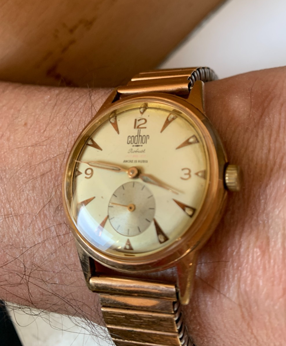 Rare Vintage Codhor Robust 15 Jewel watch Cupillard 233-60 With sub-second dial