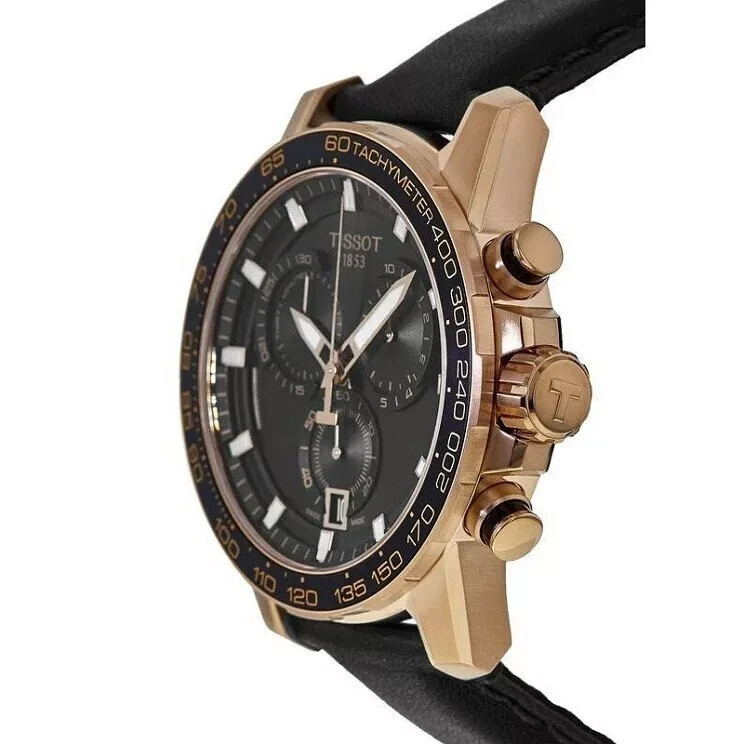 Tissot Supersport Chrono Black Dial Black Leather Mens Watch T125.617.36.051.00