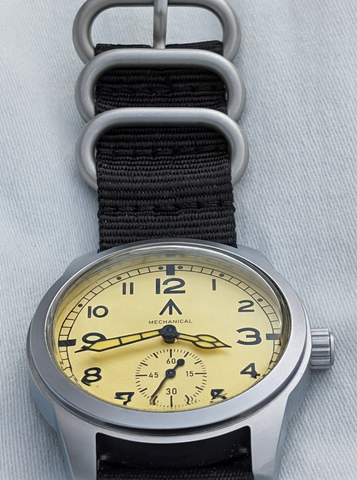 Toujours Pret Mechanical Dirty Dozen Military watch Blasted Stainless steel 39mm