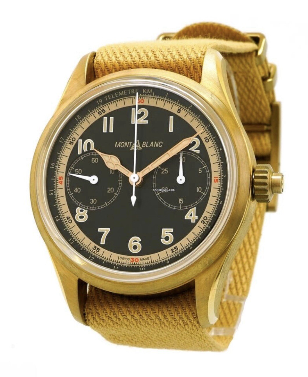 New Montblanc Watch 1858 Monopusher Chronograph Limited Ed 125583 Bronze $6,200