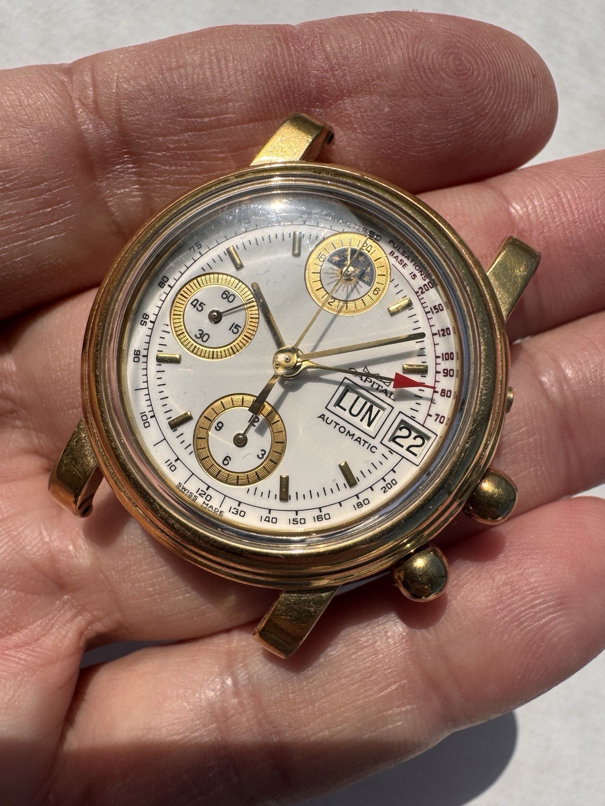 Lemania 5100 Rare Movement Automatic Chronograph Good Working For Parts