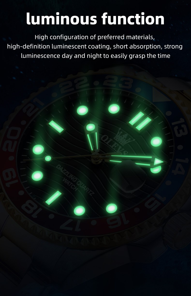 OLEVS 3610 Luminous Japan Movement Luxury Classics Male Gifts Quartz Wristwatch