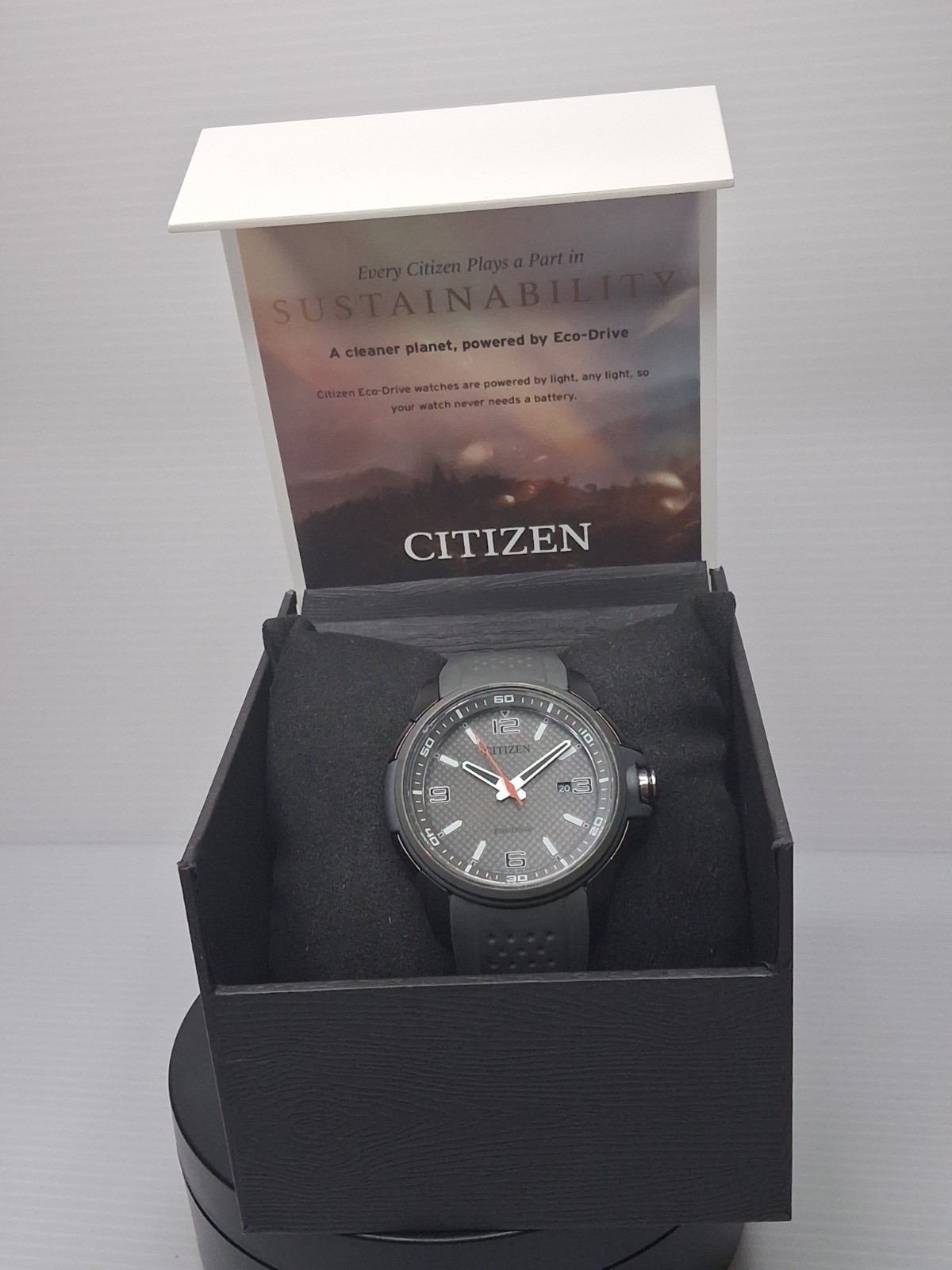 Citizens Eco Drive Men’s Watch With box and booklet rubber silicone