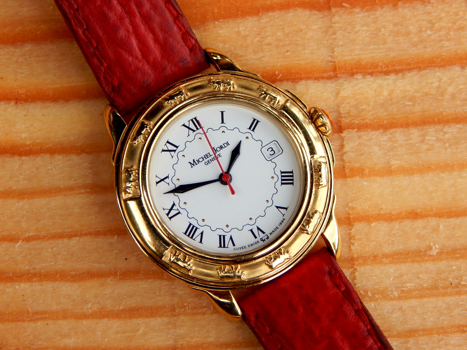 Michel JORDI Geneva 1991 Swiss Quartz Wrist Watch 37mm Case Eta Movement