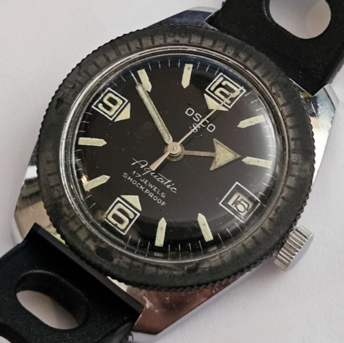 OSCO AQUATIC 36mm Mechanic Cal. Men’s Vintage SkinDiver Watch OS In House 1960