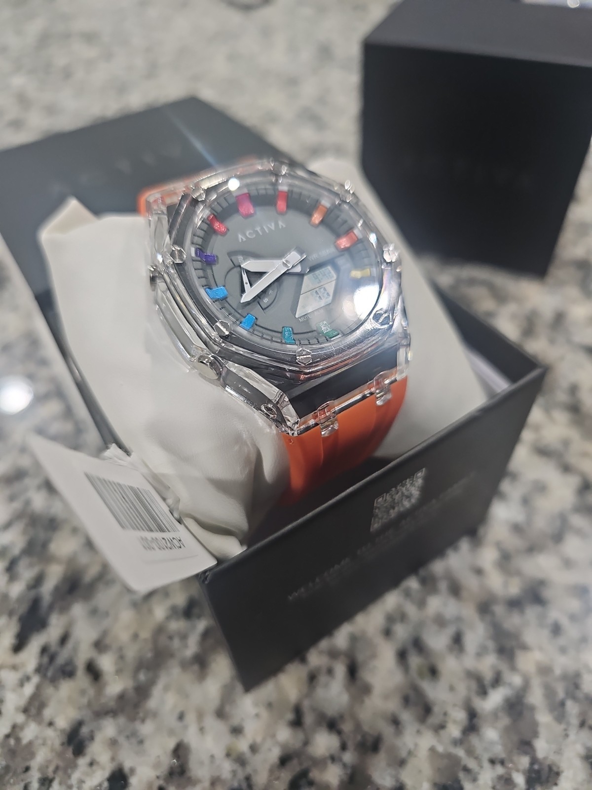 RETAIL $129.00 One Left!! Activa X Invicta Men’s 44.2mm Watch Orange Clear Gray