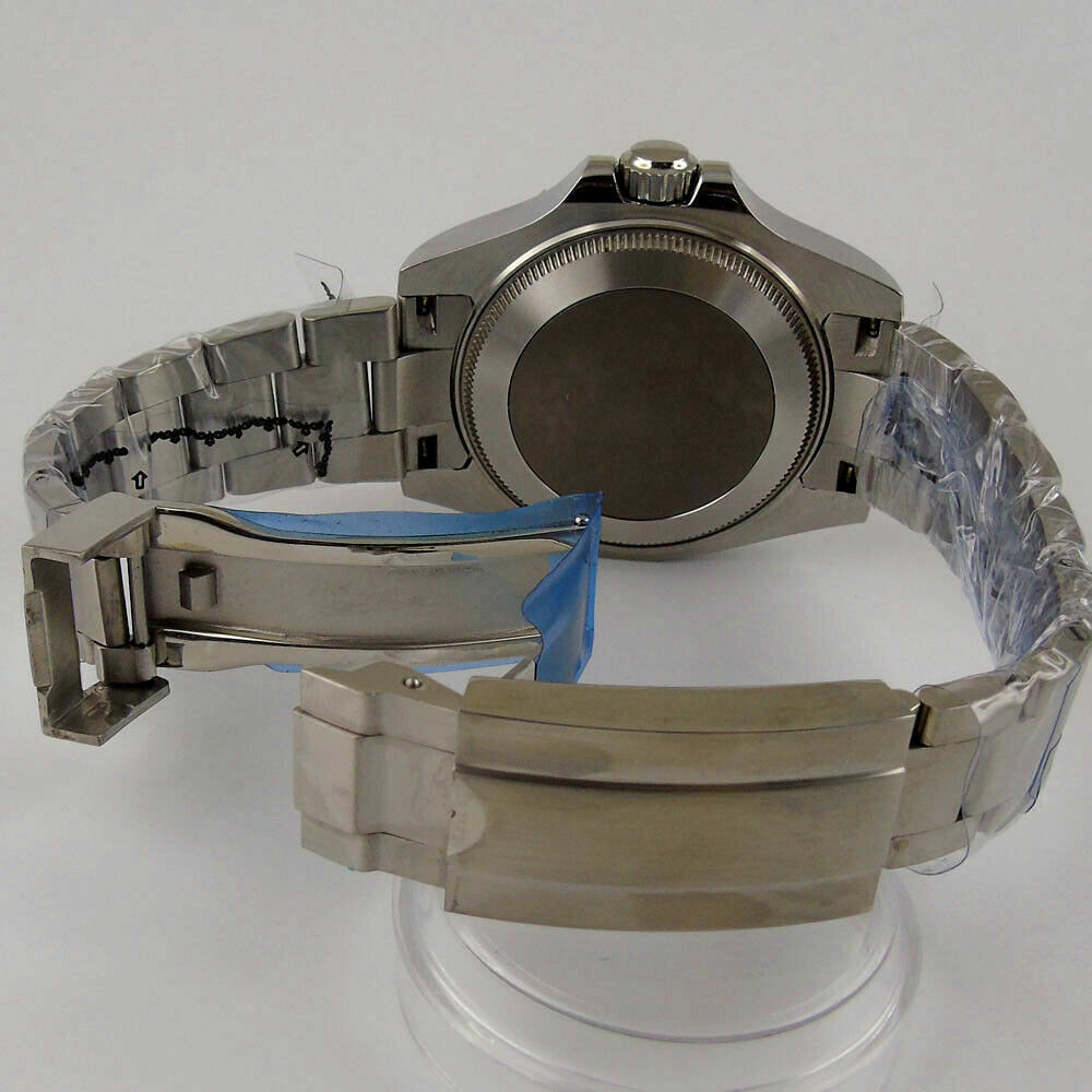 BLIGER White Dial Big Automatic Men Watch Brushed Strap Screw Crown Luminous