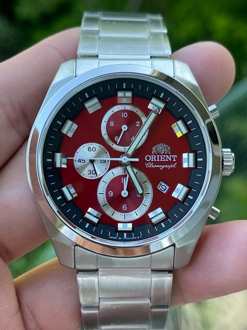 ORIENT Chronograph Watch Red Black