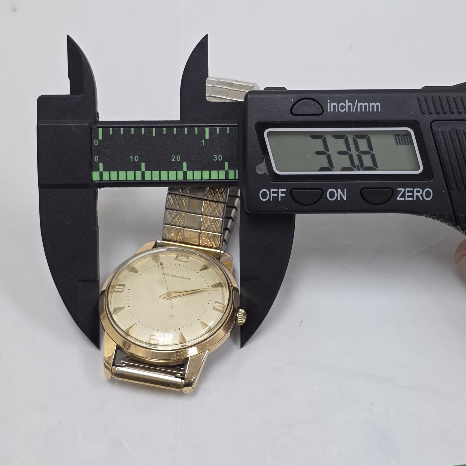 John Wanamaker Swiss Men’s 6102 Watch Arrow Second Automatic Cal AS 1580 Rare
