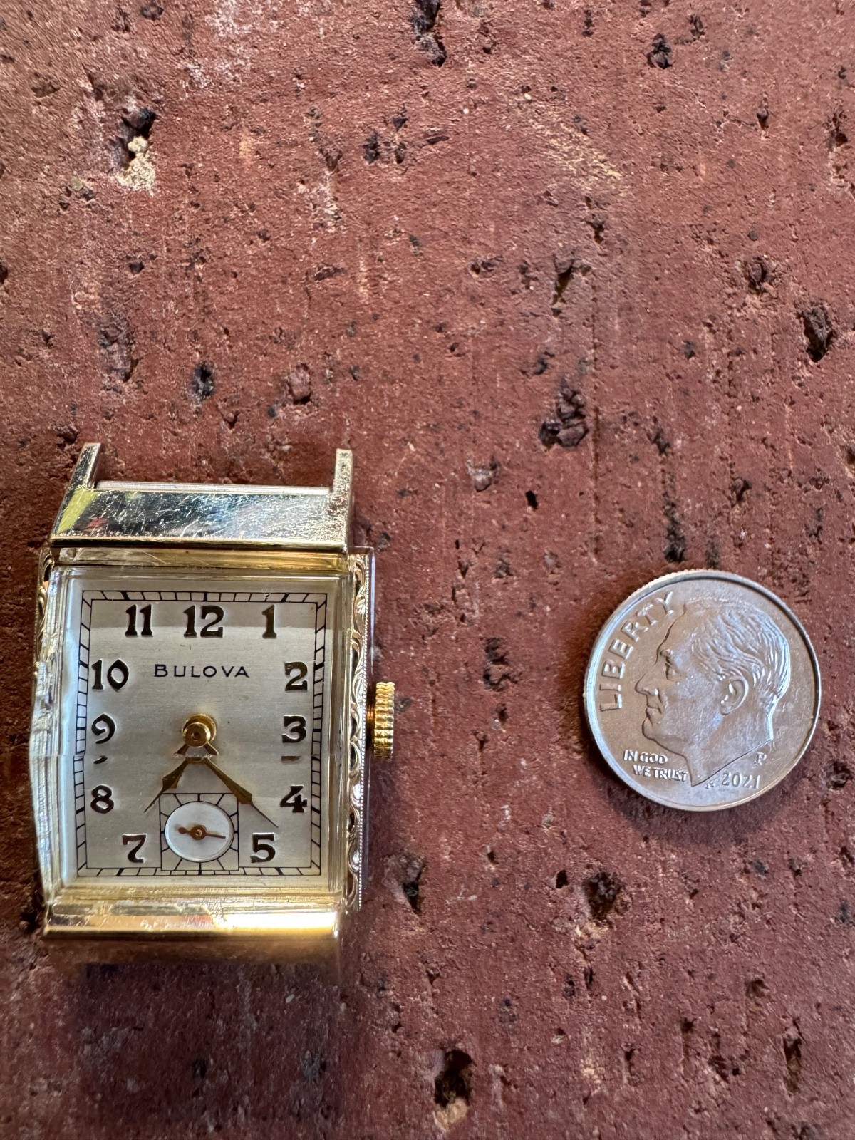Bulova 1950s Vintage Art Deco Tank Style Watch Running