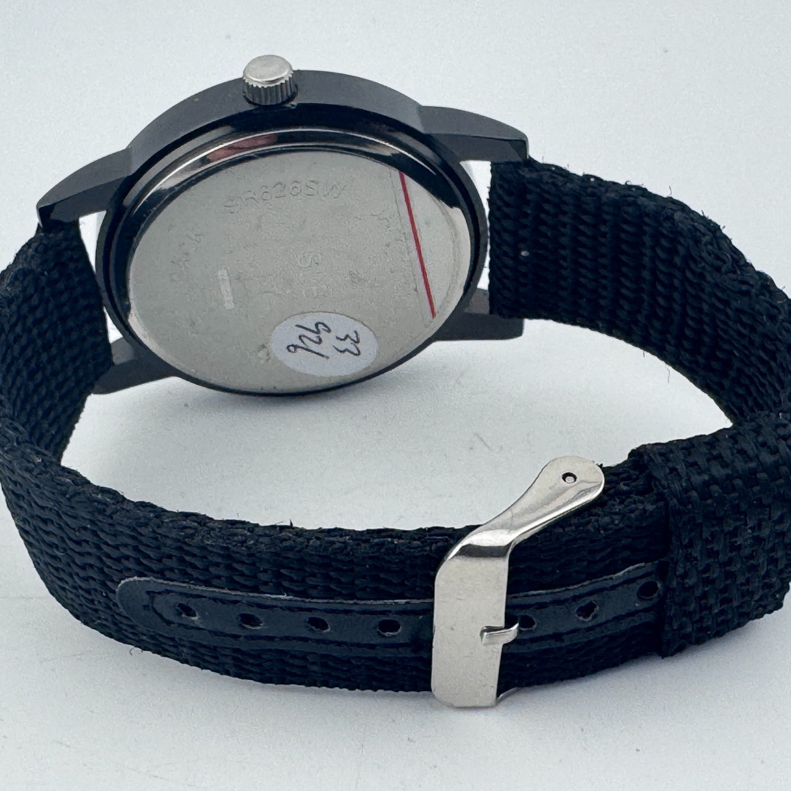 VTG SLE Japan Quartz Watch Men Black Military Dial Canvas Band Analog New Batter