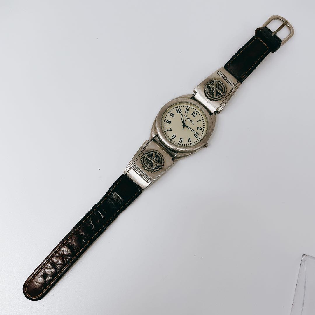 Fossil Gold Quartz Men’s Watch Vintage American Casual Style Japan 073660