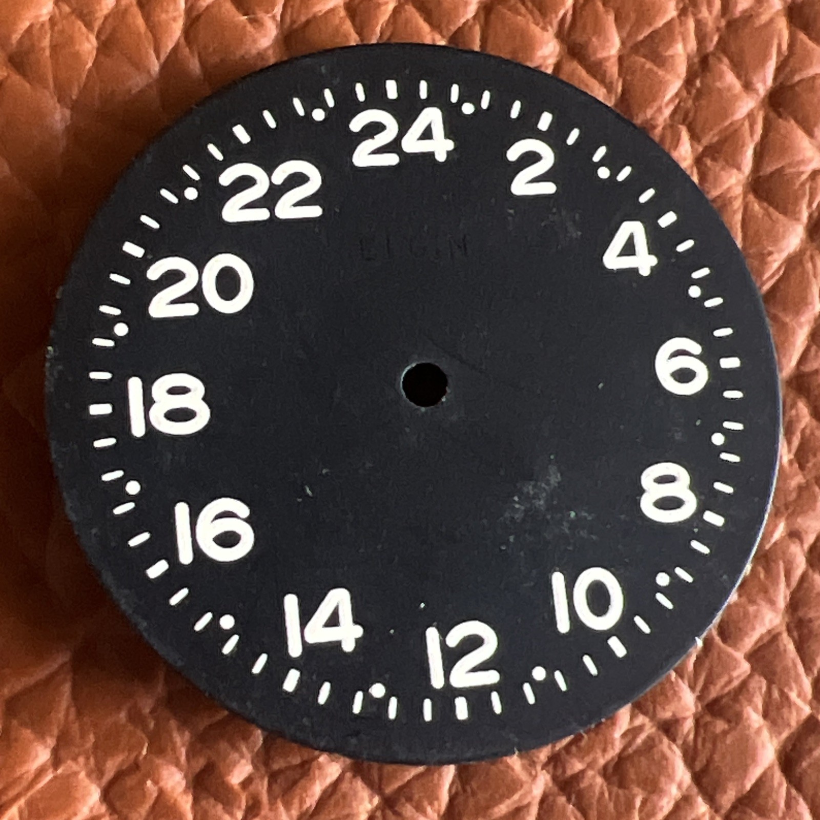 Vintage Elgin WWII Military Wristwatch Black Dial 24HR 26.4MM
