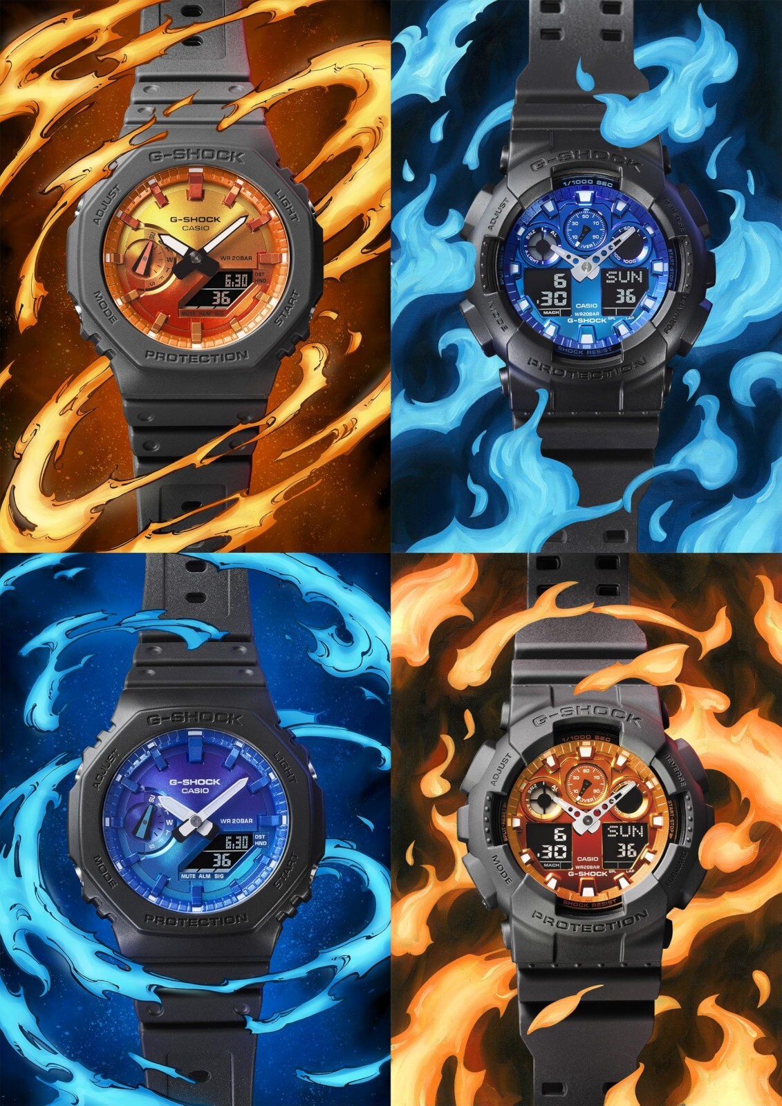 CASIO G-SHOCK Flame inside series GA-2100FL-8AJF For men gray orange