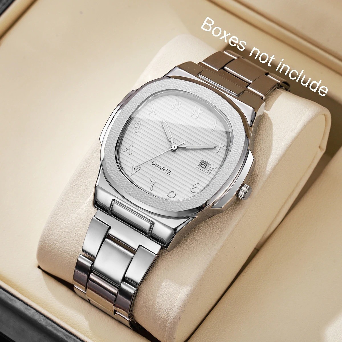 Montres d’affaires de luxe pour hommes, cadran carré, bracelet en acier inoxydab