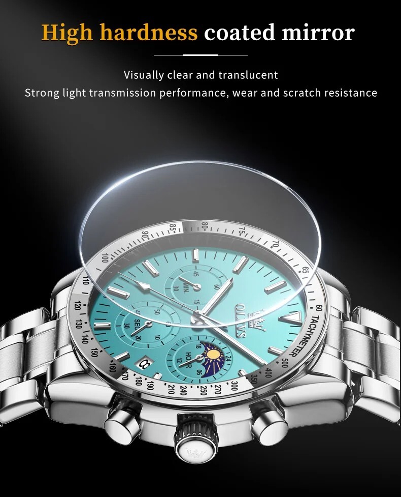 Waterproof Quartz Watch Men’s OLEVS Luminous Luxury Business Date Men Strap