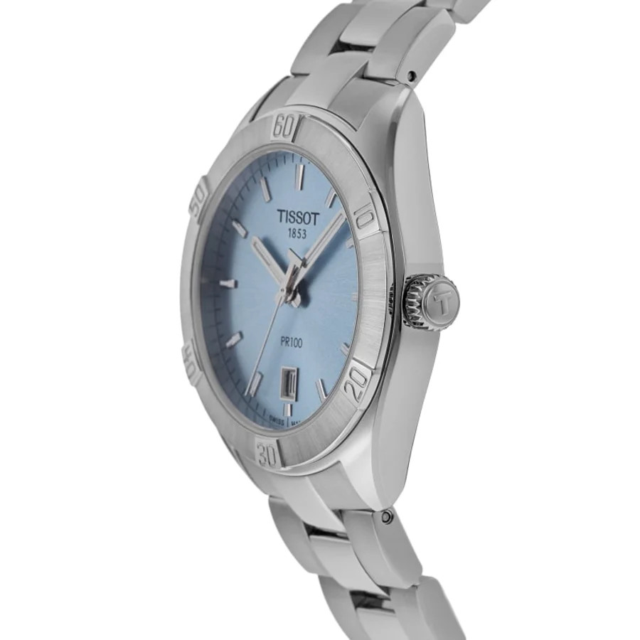 New Tissot PR 100 Sport Chic Lady Light Blue Women’s Watch T101.910.11.351.00