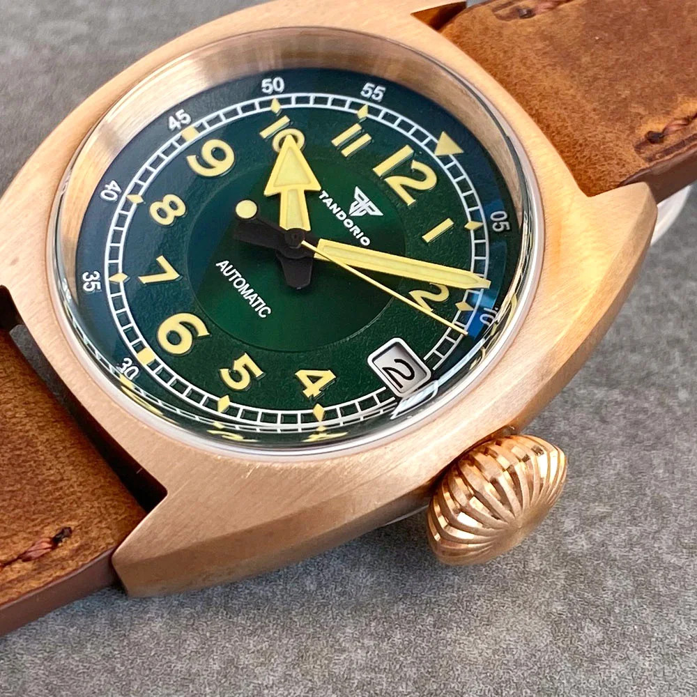 Sapphire Glass Full Solid CnSu8 Bronze Automatic Men Watches For Japan NH35 36mm