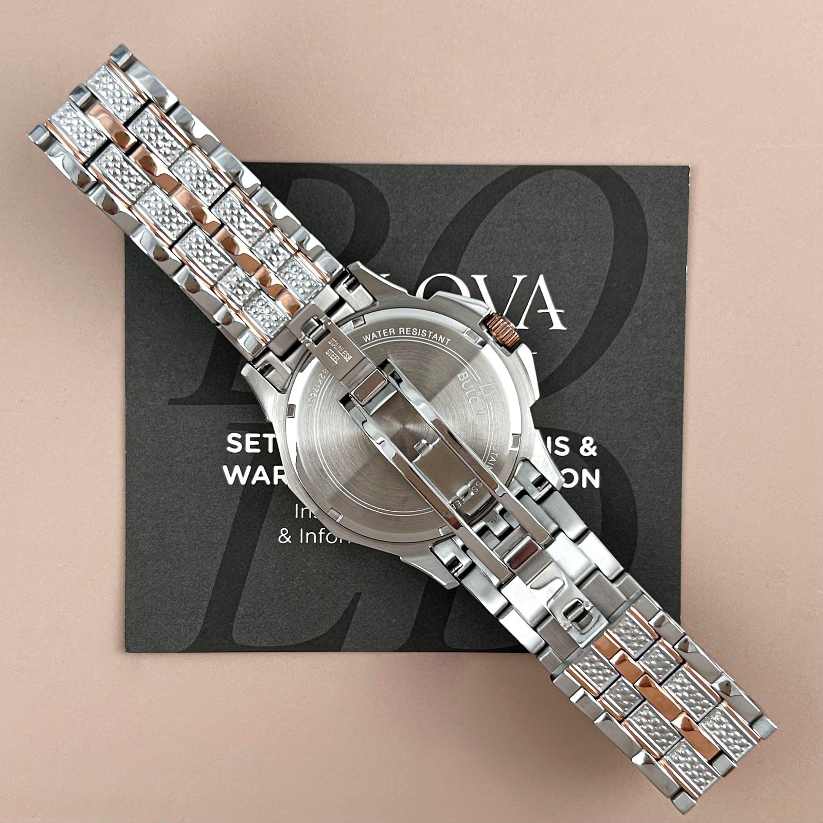 Bulova 98C133 Octava Men’s Two-Tone Gold Silver Crystal Quartz Watch 41.5mm