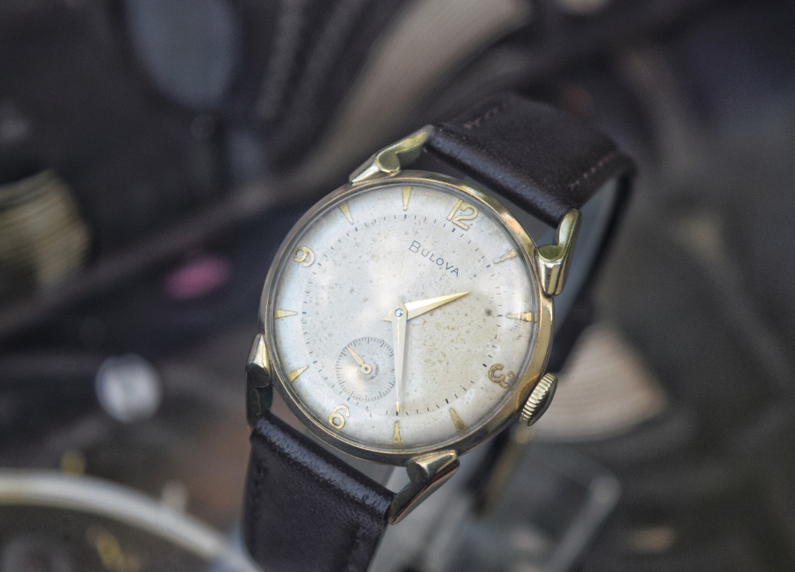 Vintage Bulova Watch 1950s Hand Winding Women Wristwatch, Small Seconds Subdial