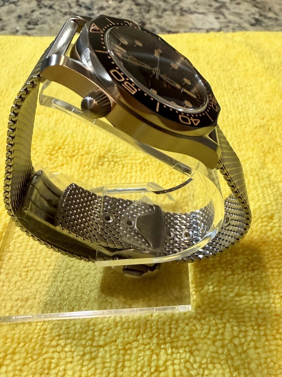 WD007ST Automatic Diver Watch-Brown/Bronze Dial Mesh Bracelet NH35 Movement-NEW