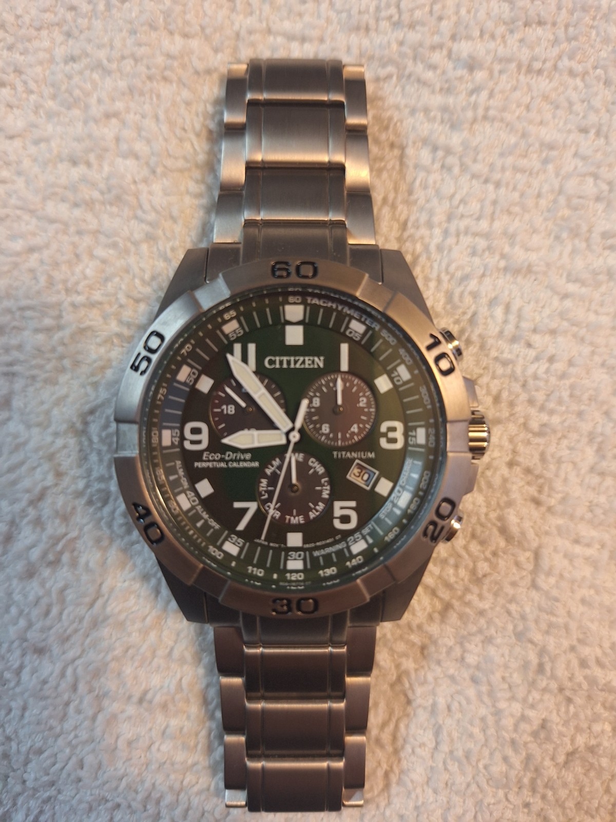 Citizen Men’s Sport Perpetual Calendar Eco-Drive Silver Watch 43MM BL5550-50X