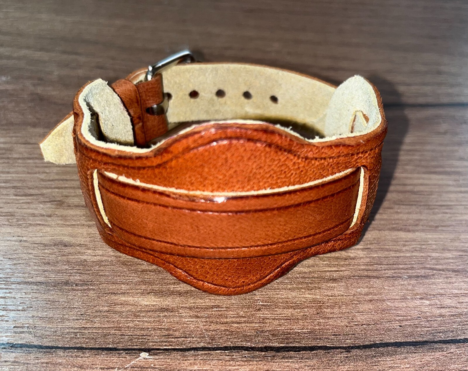 16mm handmade brown leather WW1 WW2 army pilot trench watch bund strap cuff band