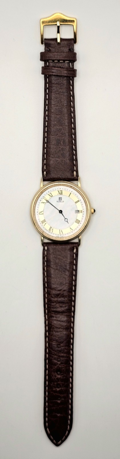 Noblia Citizen 4710-470231Y ~34mm~ Gold Toned~ Date~ Roman Numerals~ New Battery