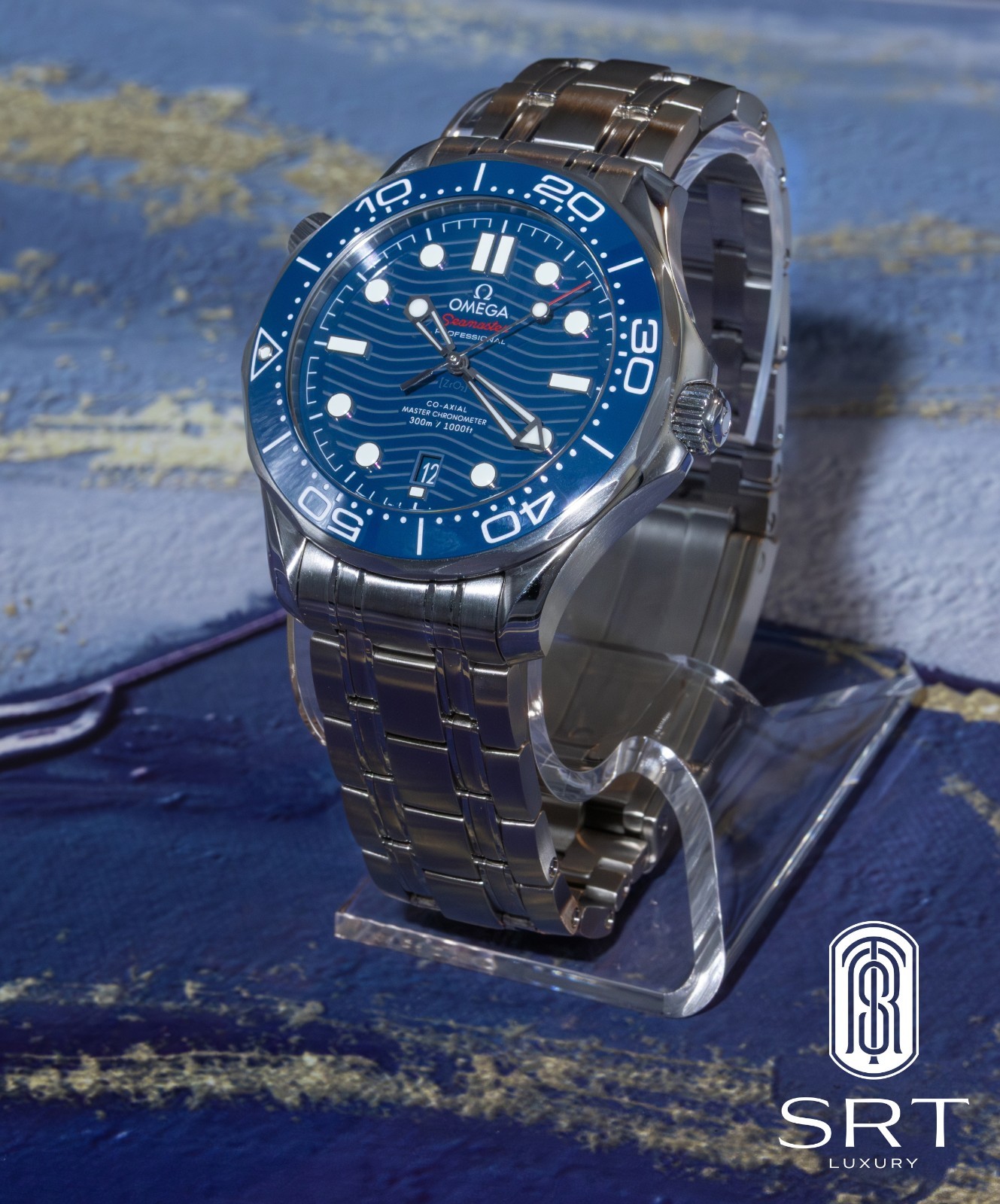Omega Seamaster Driver 300M 210.30.42.20.03.001 42mm Steel Blue B&P $6.7k MSRP