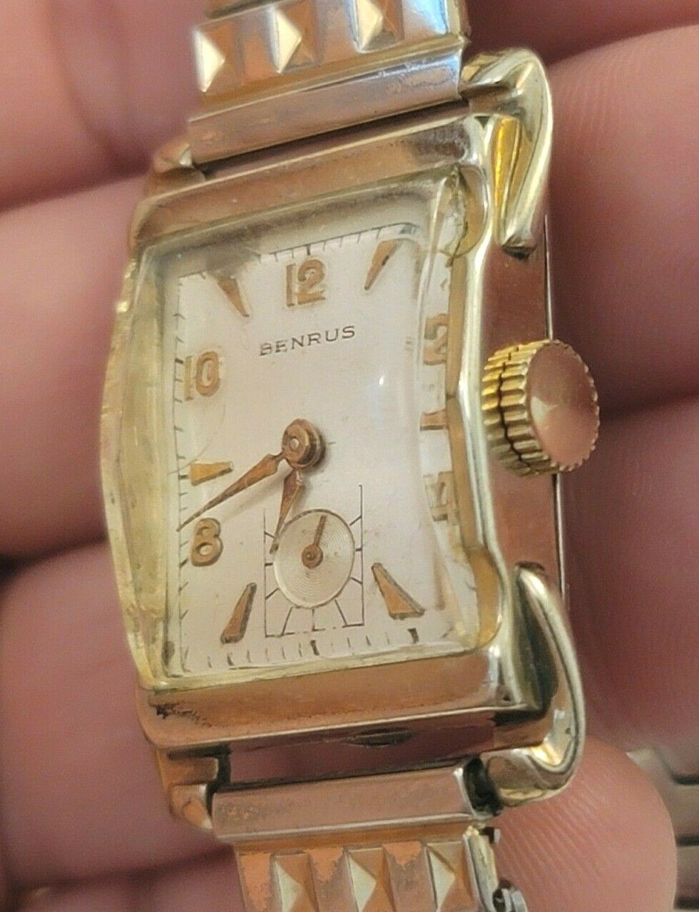 Benrus manual wind vintage watch swirl lugs AS IS for restoration