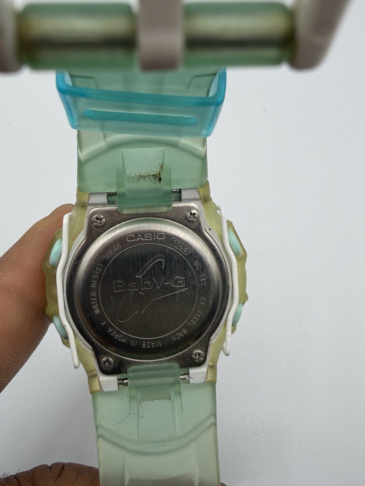 Vintage Casio Baby-G BG-142 1564 Digital Watch Green Translucent 10BAR