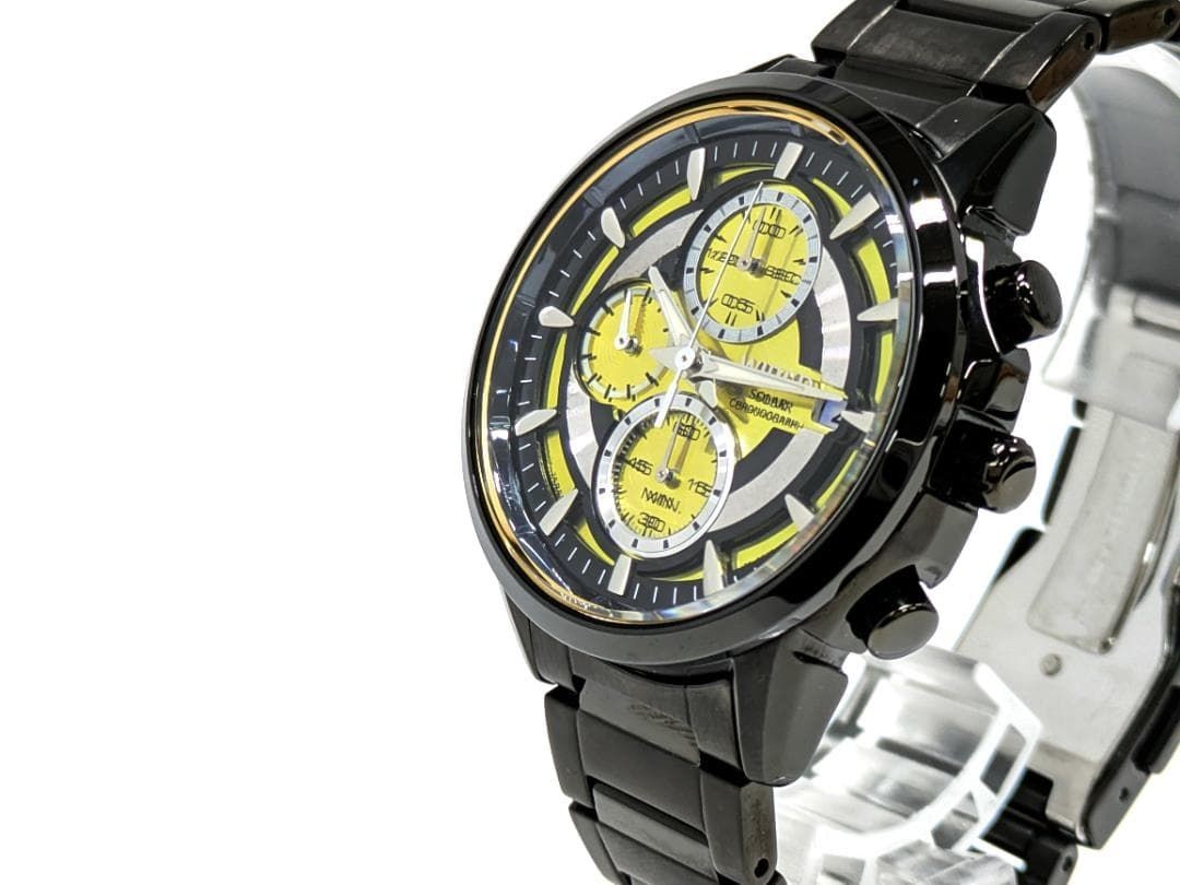 SEIKO WIRED Apollo Solar Chronograph Watch Black Gold Used