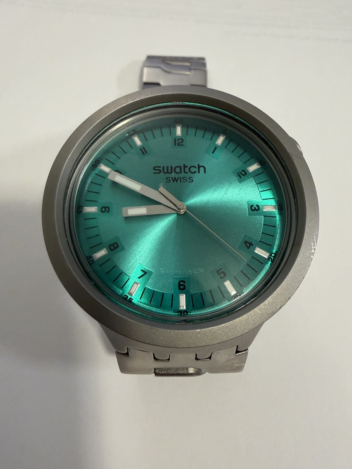 Swatch Big Bold Irony AQUA SHIMMER SB07S100G NO BOX