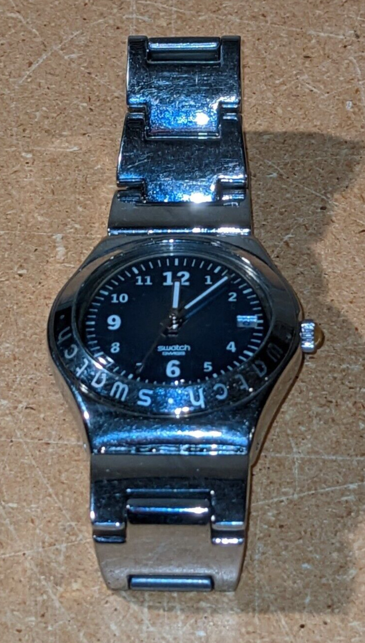 Vintage Ladies SWATCH IRONY AG 1999 1990s Swiss Stainless Steel Bracelet Watch