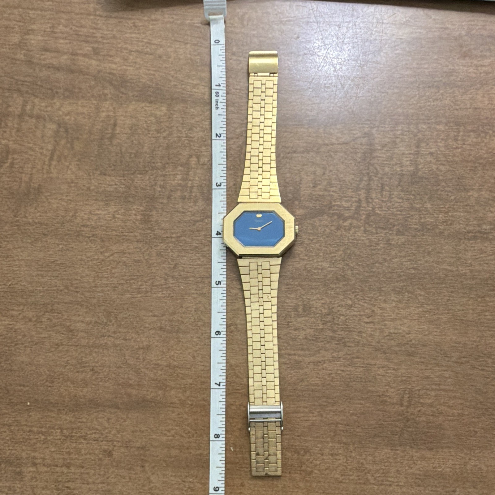 Seiko 11-8060 Quartz Blue Dial Octagon Case Two-Tone Bracelet 30mm Watch
