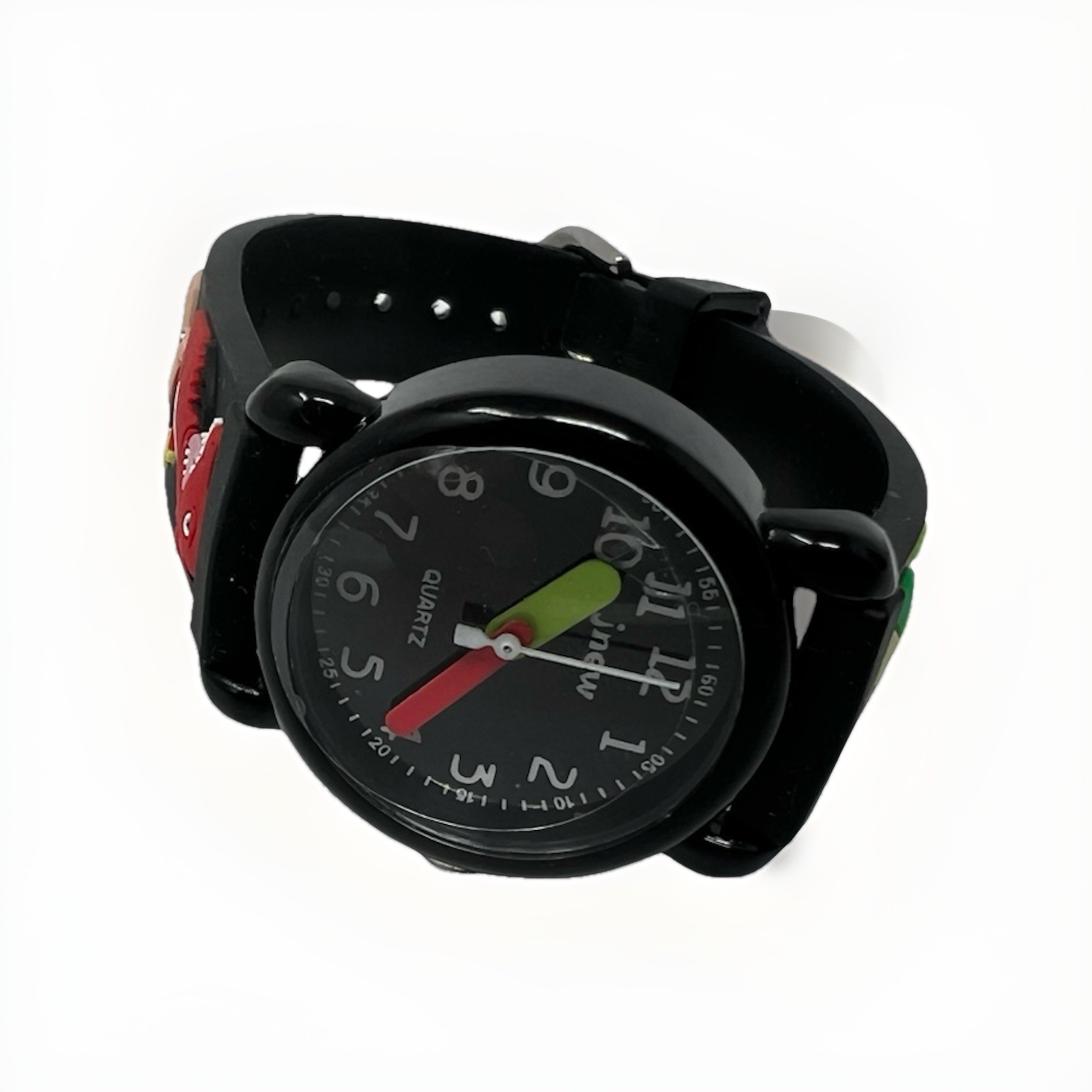 Kids Watch 3D Dinosaur Black Silicone Band Multicolor Boys Girls Gift Prize