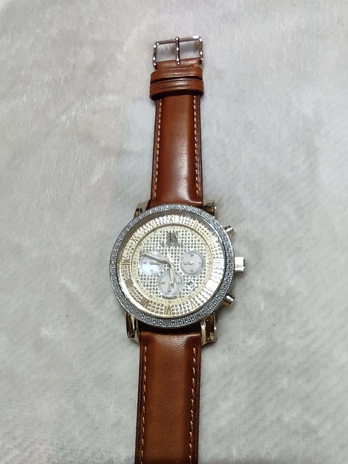 Joshua & Sons Men’s JS-28-03 Diamond Chronograph Quartz Watch Orig case & papers