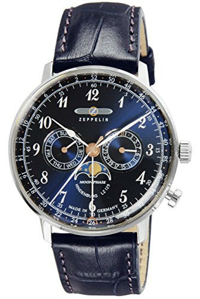 ZEPPELIN Hindenburg 7036-3 Watch Navy Dial Blue Band 100 Years