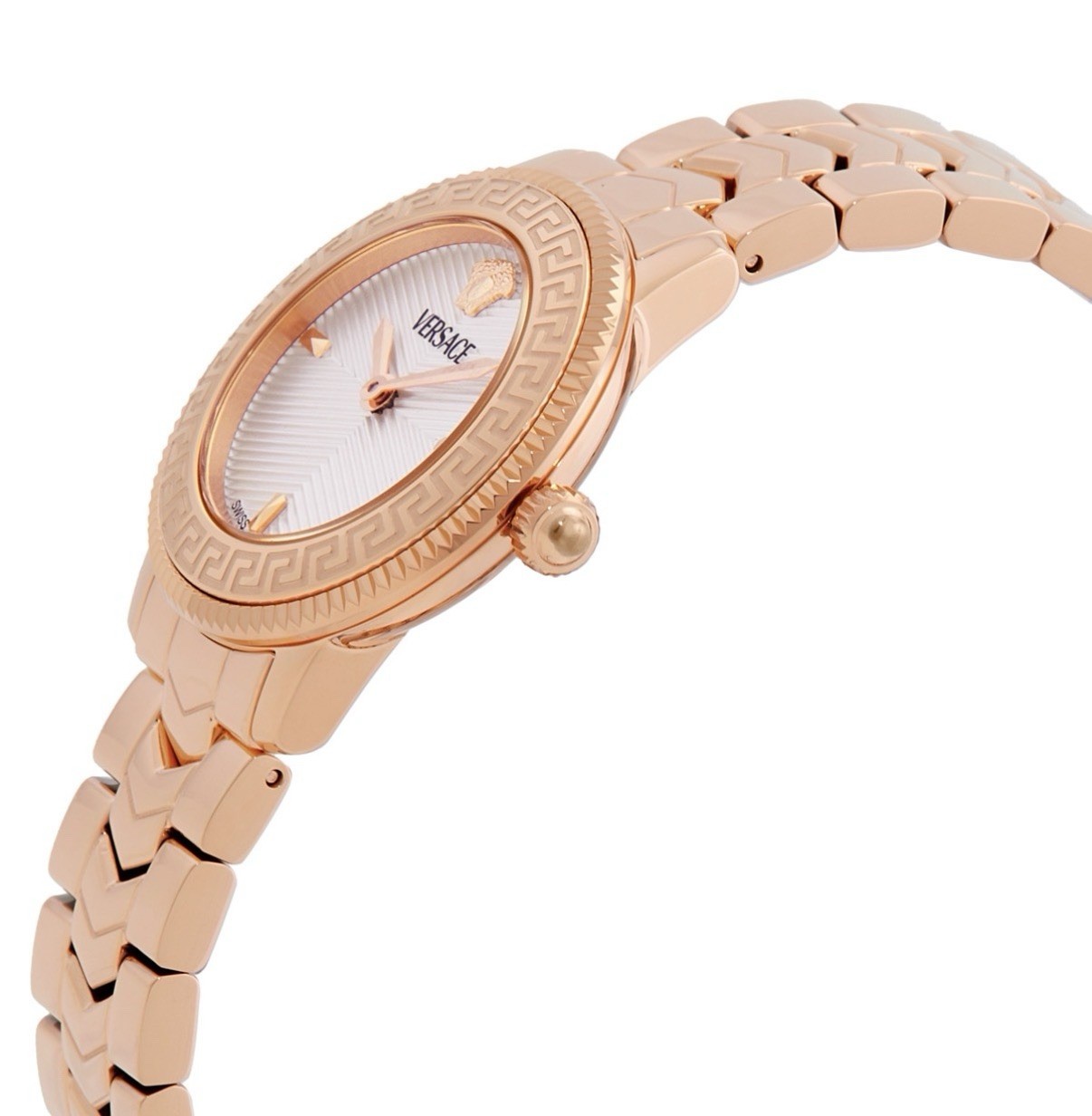 Versace V-Icon Quartz White Dial Ladies Watch VEUCA0724 New New In Box w/Papers