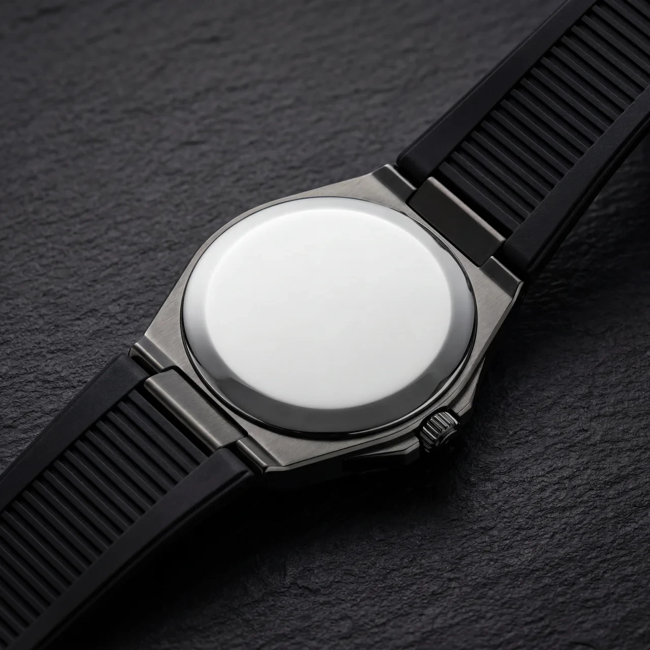 COSO Valtor Automatic Silver Dial Gunmetal Black Rubber Strap