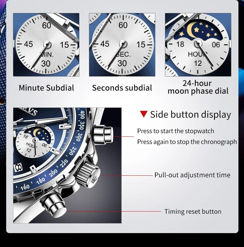 Waterproof Quartz Luminous Watch OLEVS Luxury Business Date Men Strap Men’s