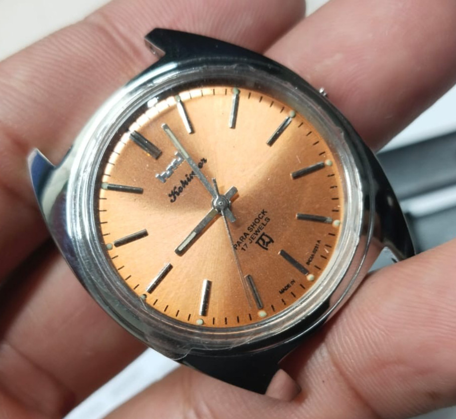 Used HMT Men’s Manual Watch Stealth Black Wrist Watch Orange HMT Pilot Hand Wind