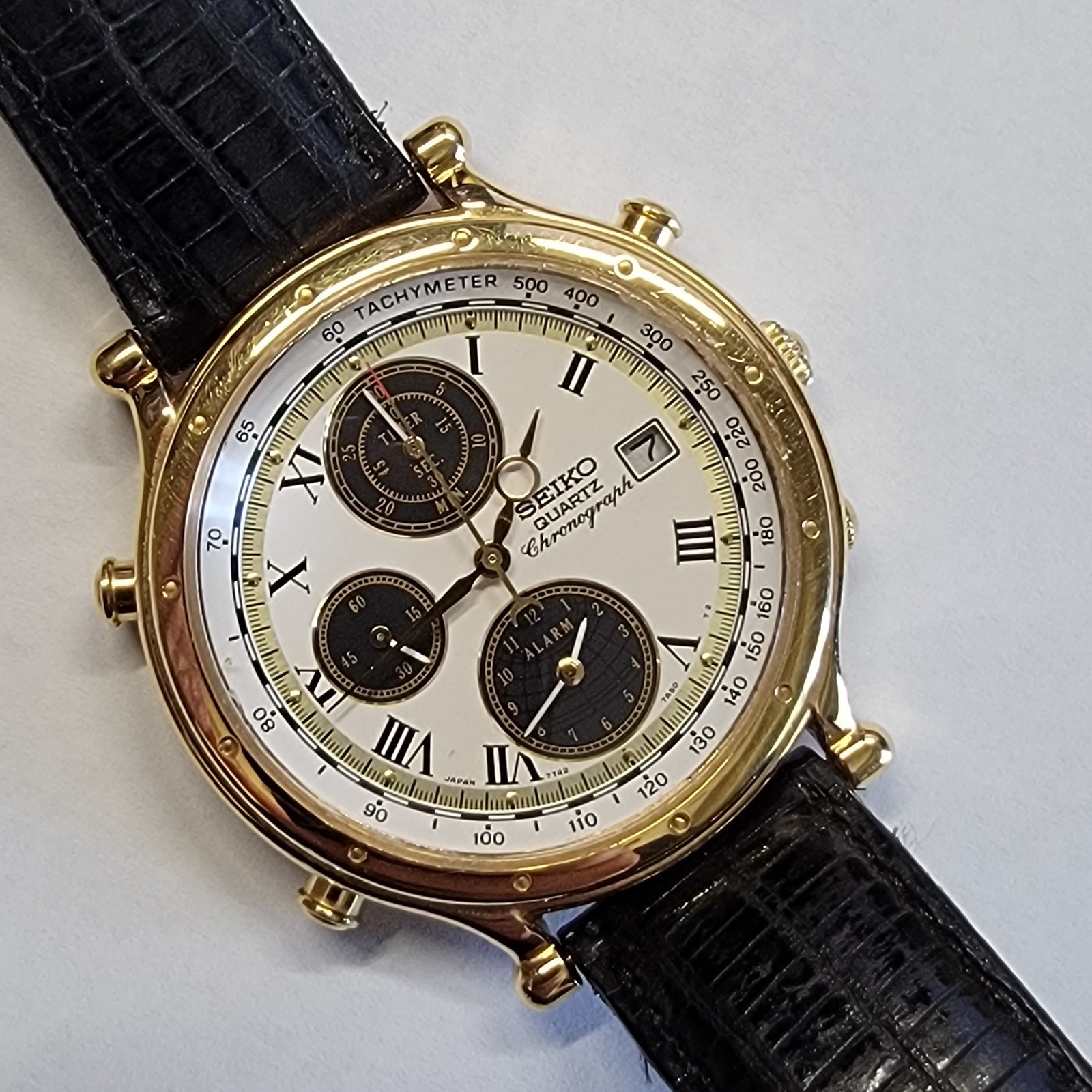 Seiko Age Of Discovery 7T42-7A39 Vintage 1990 Watch Great Condition Orig Band
