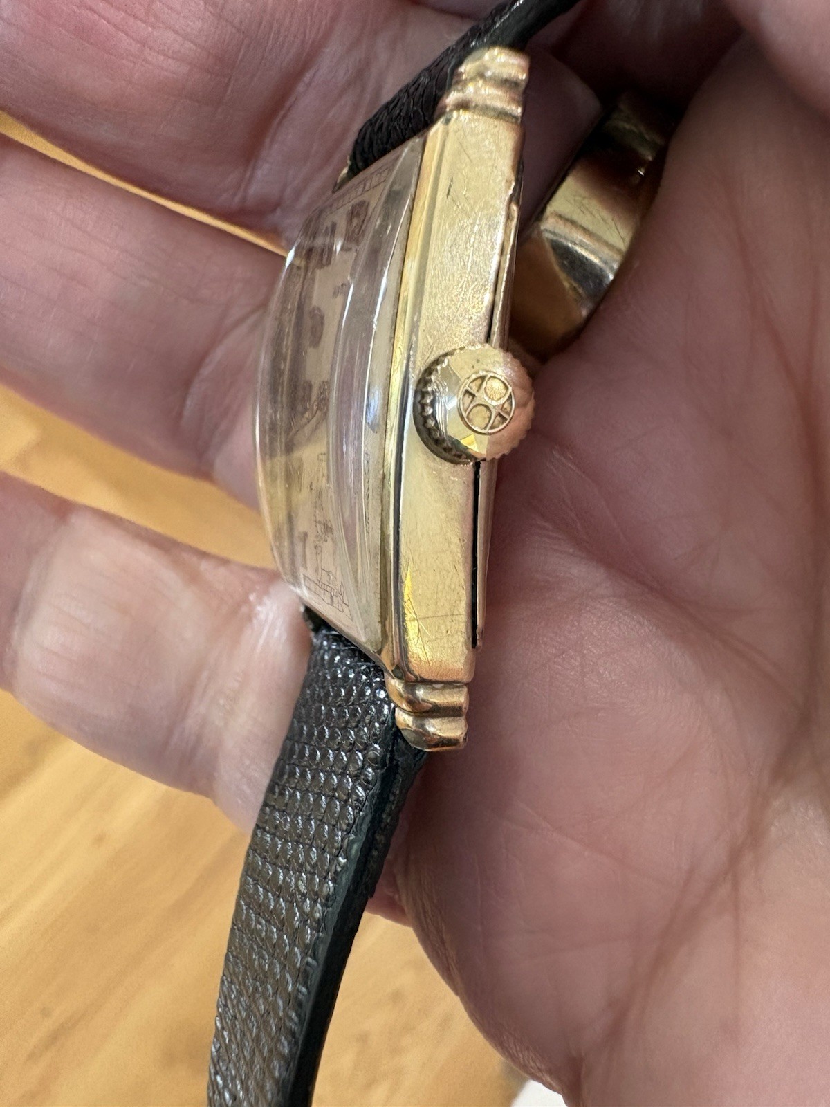 Vintage 1940s Hamilton Myron 10k GF Tank Watch 17 J 980 Manual-Running