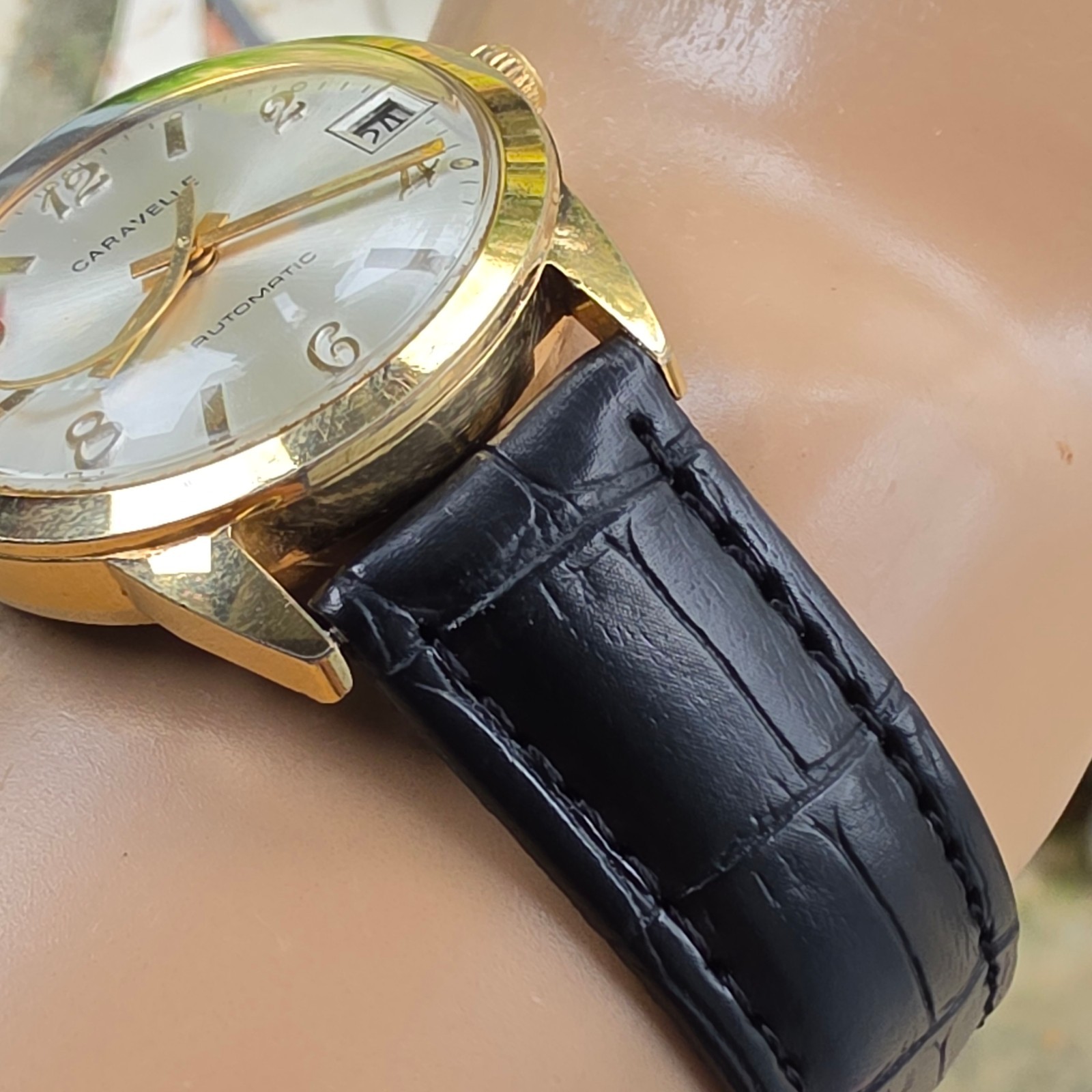 Vintage Bulova Caravelle men’s automatic watch Rocket second hand Germany 1976