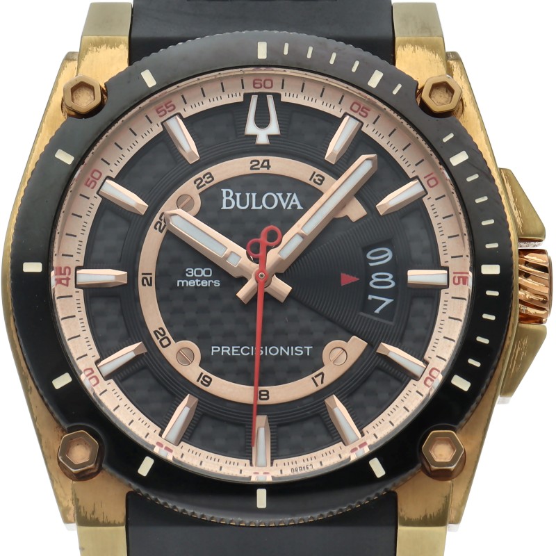 BULOVA Precisionist Watch 46.5mm 98B152 Stainless Steel / Rubber mensWatch b…