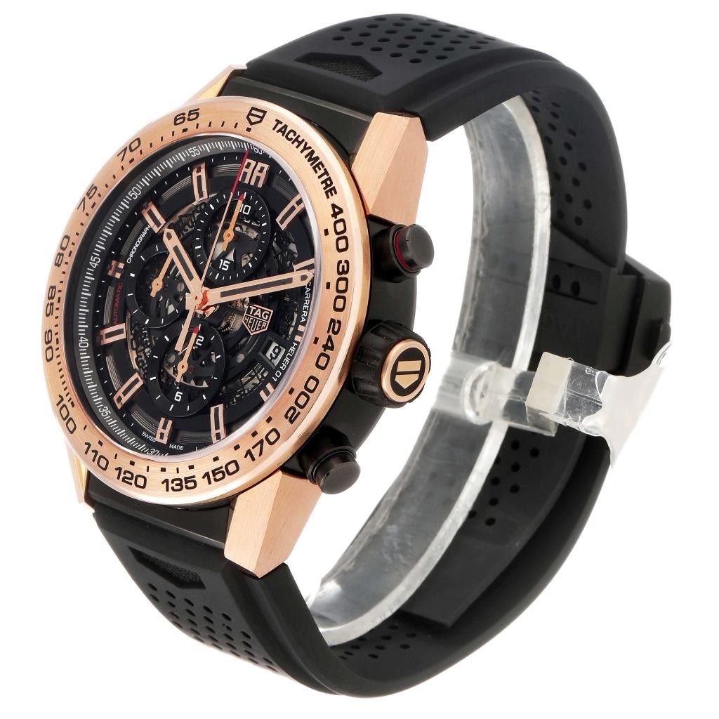 Tag Heuer Carrera Skeleton Titanium Rose Gold PVD Mens Watch CAR2A5B