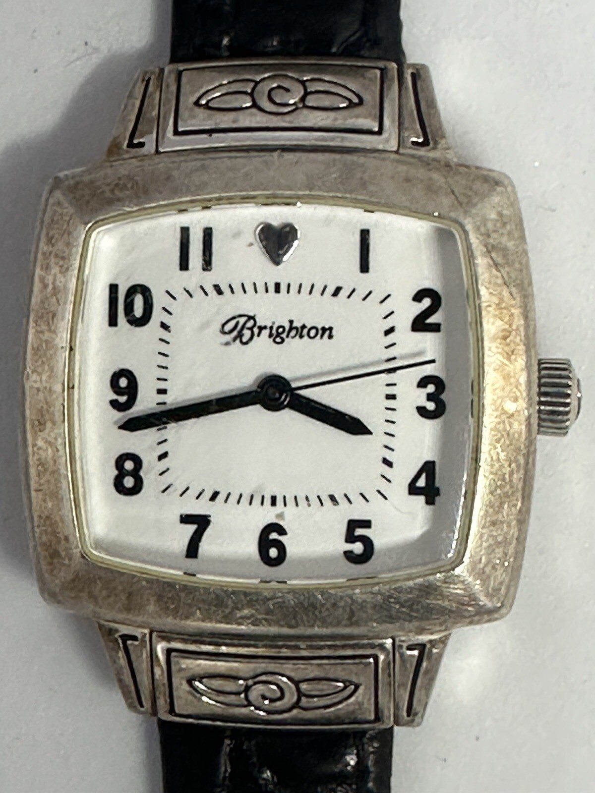Brighton Orchard New Battery Watch Women Silver Tone Square White Dial 30MM